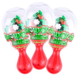 Christmas Lollipops, Fruit Flavored Snow Globe Suckers, Holiday Gifts and Candy Stocking Stuffers (Pack of 3)