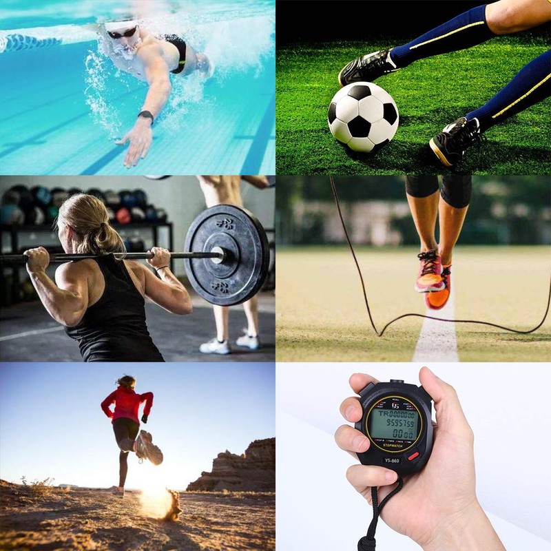 LAOPAO Stopwatch, 1/100 seconds Precision 60 Memories Large Display Daily