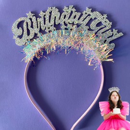 Birthday-Headband Birthday Girl Headband Tiara Party Decorations Gifts 21st 30th Supplies for Adult Kid Women Girls