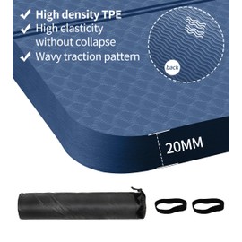 nuveti Large Exercise Mat - 15mm/20mm/30mm Thick Yoga Mat | Workout Mat for Fitness, Yoga, Pilates, Stretching & Floor Exercises for Women & Men with Free Carrying Bag