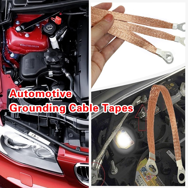 GKmow 5 PCS Automotive Engine Grounding Strap, Flexible Tensile-Resistant Copper