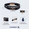 LUCKMAN Pulsera Hombre de Infinito, Brazalete de Cuero Piel Vegana