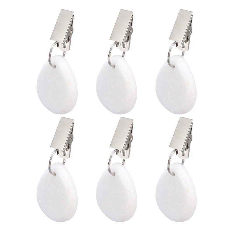 6Pcs Tablecloth Weights Marble Stainless Steel Small Size Waterproof Rustproof