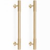 RZDEAL 4pcs Solid Brass Gold Cabinet Pulls, 6-1/4-Inch Hole Centers