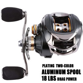 Sougayilang Baitcasting Reel, 12 Stainless Steel Ball Bearings, 40LB, Super Drag, Magnetically Tuned Double Brakes, Fishing Reel for Bass, Crappies, Trout, Walleye and More, 18LB 11+1BB-Right Handed