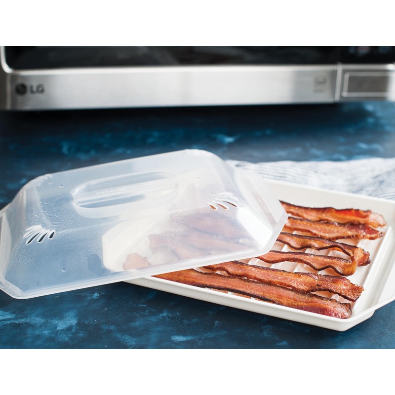 Nordic Ware Bacon Rack with Lid, 10.25x8x2 Inches