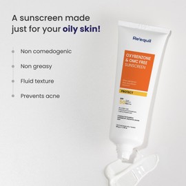 Requil's Oxybenzone, OMC Free Sunscreen for Oily, Sensitive, Acne Prone Skin, SPF 50 PA+++, No White Cast, 50g, Pack of 2