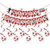 Soccer Birthday Party Decorations Red Soccer Happy Birthday Banner Soccer