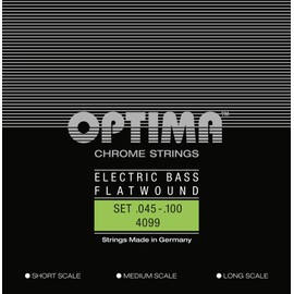Optima 4099 LS Bass Pure Nickel FLATWOUND Strings, Long Scale, regular light