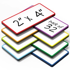 32 Pack Dry Erase Magnetic Labels 2x4 in - Magnetic Name Tags for Classroom Lockers School Bus - Classroom Magnets for Names - Magnet Labels for Whiteboard - Magnetic Name Plates for Classroom