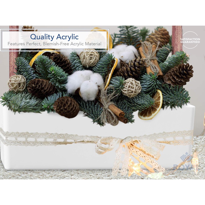 Royal Imports Florero acrílico Rectangular - Centro de Mesa Decorativo,