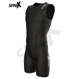 Sparx X Traje de triatlón para hombre, para carreras, ciclismo, natación, Atlético, Negro, Pequeño