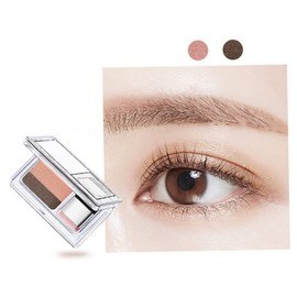 Eyeshadow Lazy Double Colors Glitter Eyeshadow Waterproof Long Lasting for Beginner Pearl Camel Women Beauty Makeup Tool