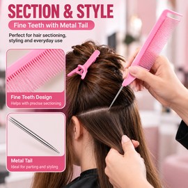 5-Piece Hair Styling Tool Set for Daily Hair Care – Brush, Combs & Spray Bottle for Home or Salon Styling