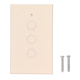 Intelligent Light Touch Switch Remote Control 3 Gang American Type Remote Switch for Tuya Zigbee 100‑240VGold
