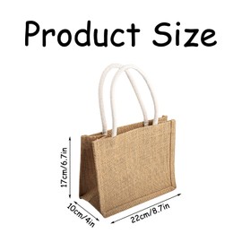 Rumyve Jute Tote Bag,Large Reusable Durable Shopping bag with Handles,Burlap Grocery Shopping Gift Tote Handbag for Picnic Travel Shopping DIY Outdoor