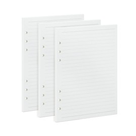 A5 Line Loose Leaf Refill Paper, 135 Sheets Planner Refills, 6-Ring Binder Refill 100GSM College Ruled Insert Papers for Notebooks, School, Office, College Notes, Journals & Note-Taking