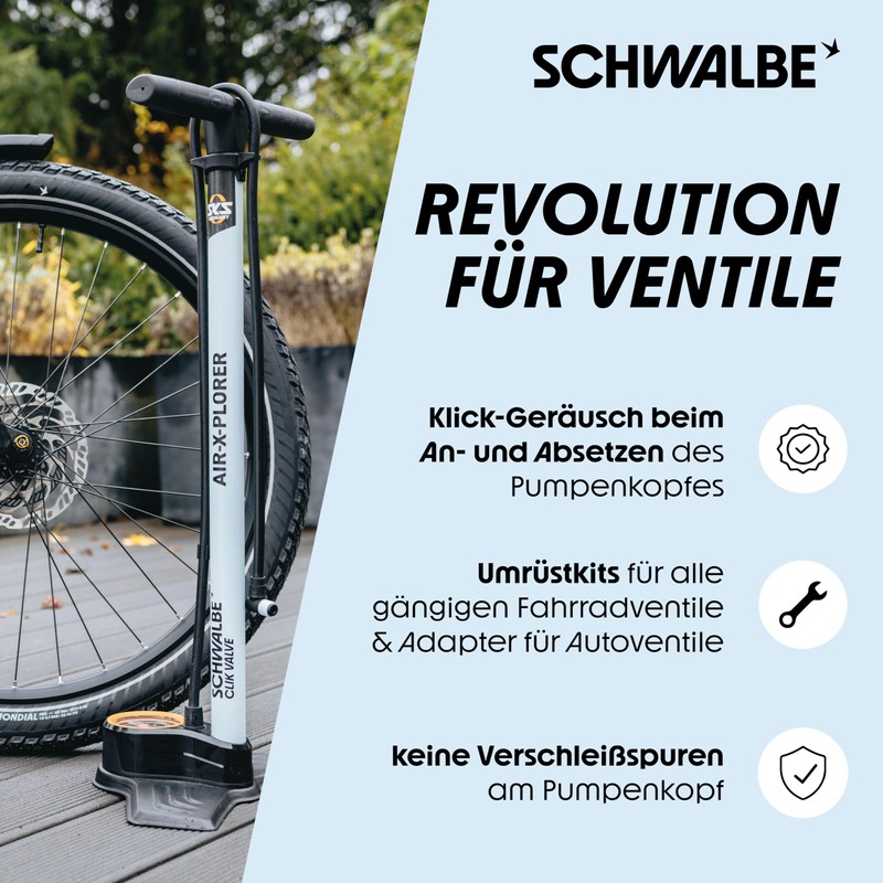 Schwalbe Clik Valve - Bicycle Valve Attachment - DV-SCV Conversion