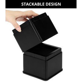 Utopia Bedding Bed Risers 3 Inch - Pack of 48 - Furniture Risers with Anti Slip Foam & Rubber Pad - Stackable Bed Lifts Risers Heavy Duty for Sofa, Bed, Table, Couch & Chair (Black)