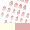 24pcs False Nails French Tip - Nude Gold Edge Press