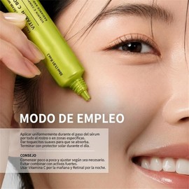 Vitamina C con Glutatión y Vitamina E, Sérum Facial Brillo y Antiarrugas,Tratamiento Unifica el Tono, Suaviza la Piel, Vitamin C Booster Shot (1PC)