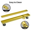 EXF Offset Linear Shower Drain 22 Inch Brushed Gold, Stainless