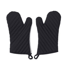 BLKP N-7738 Pearl Metal Mittens, Reverse Side Silver Treatment, Left and Right Limited, Black, Set of 2, Width 7.1 x Depth 1.0 x Height 11.8 inches (18 x 2.5 x 30 cm)
