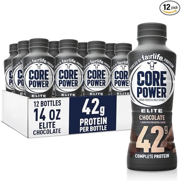 Core Power Elite High Protein Shake, Chocolate, 42g Bottle, 14oz,