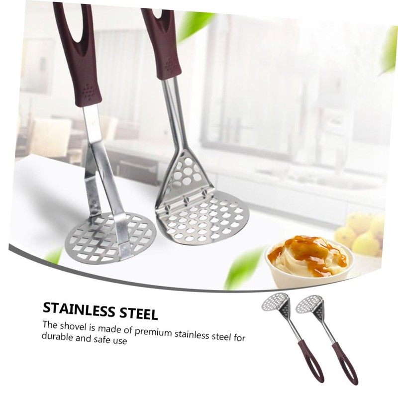 CIYODO 2Pcs Stainless Steel Potato Mashers Ergonomic Design for Effortless