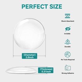 Door Stoppers for Wall, Etybetopstar 6PCS 2" No-Falling Door Knob Wall Protectors with Strong Adhesive, Quiet, Shock Absorbent Silicone Wall Protectors from Door Knobs, Ideal for Home, Office, Clear