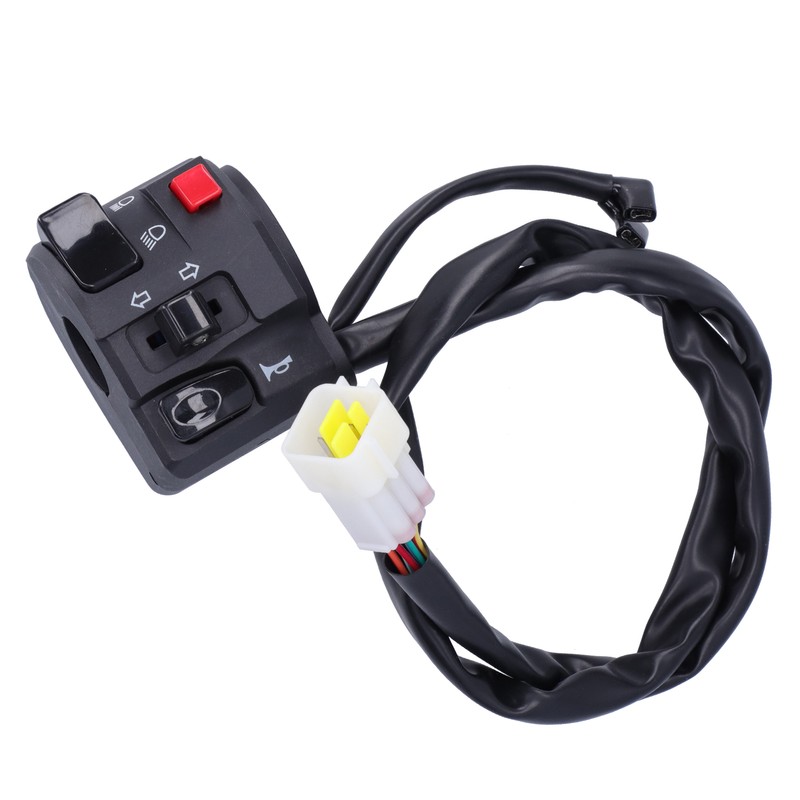 7/8in Motorcycle Handlebar Switch Horn Button Headlight Turn Signal Fog