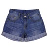 BIENZOE Girls' Jean Shorts, Dark Denim, 7 - 8 years