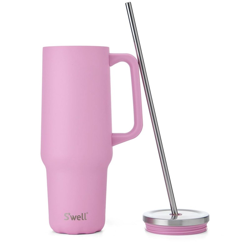 S'well Tumbler XL, Reusable Drink Cup with Straw, Three-Layer Stainless