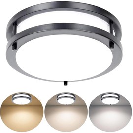 Drosbey 36W Dimmable LED Flush Mount Ceiling Light Fixture, Kitchen Light Fixtures, 12 inch Ceiling Lights for Bedroom, Bathroom, 3000K/4000K/5000K Selectable, Super Bright 3600LM