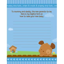 Candles and Favors Puppy Dog Tails Boy - Baby Shower Notes of Advice for Mom - Set of 12