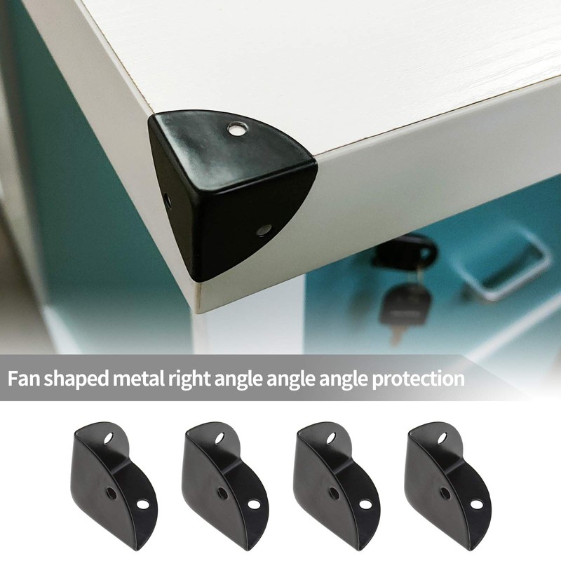 Create idea 12 x Black Corner Braces Decorative Protectors for