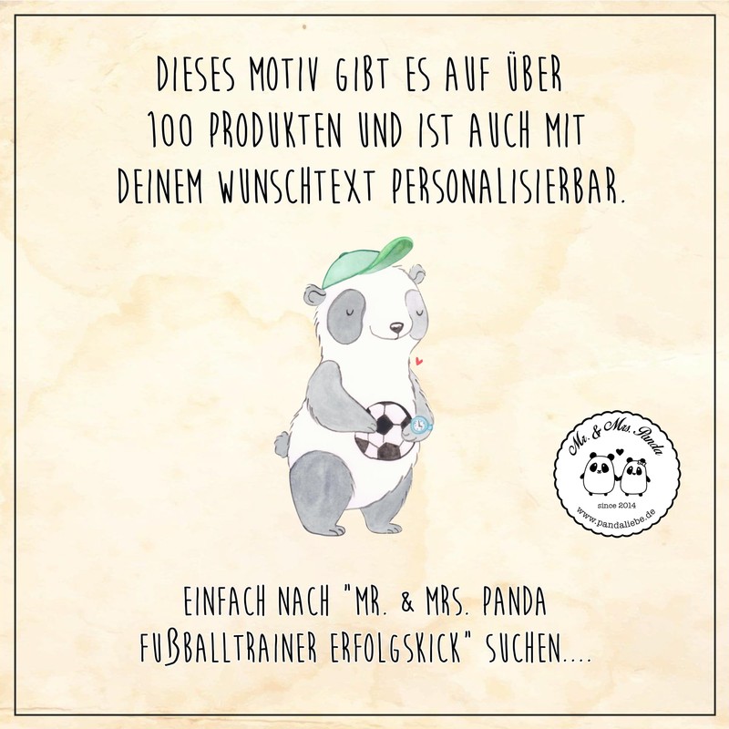 Mr. & Mrs. Panda Tragetasche Fußballtrainer Erfolgskick - Geschenk, inspirierender