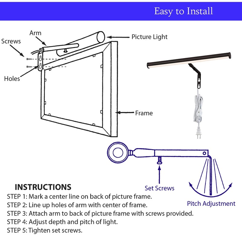 Ciata Picture Light, Picture Frame Light, 14-Inches Integrated LED Art