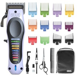 Wahl Colour Pro Cordless Li Hair Clipper – Colour‑Coded Comb System, Professional Precision Blades, 120‑Minute Cordless Runtime, Adjustable Taper Lever, Home Haircut Kit for Family Grooming
