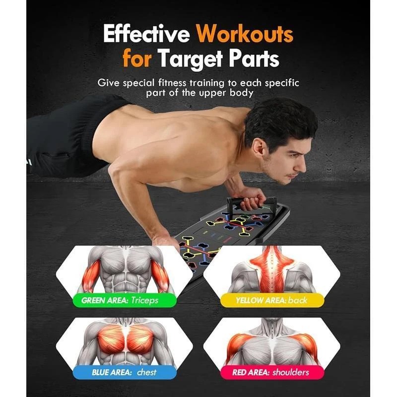 Push Up Board Portable Home Gym W/ Resistance Bands Ab