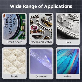 Handheld Digital Microscope 2MP, Macro Digital Microscope with 8 LED Lights, 500X Magnification, Handheld Magnifier (Black)