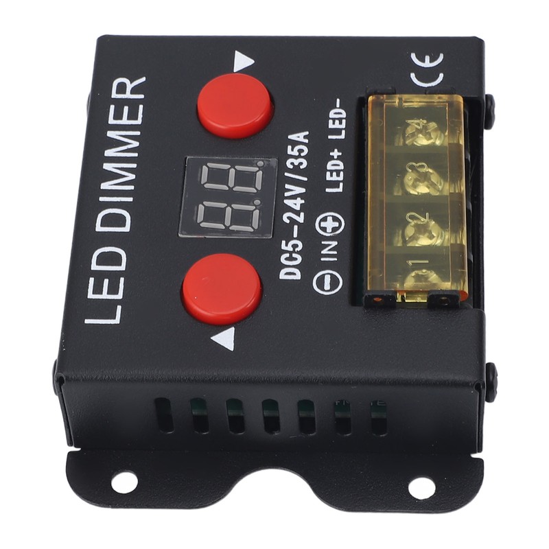 LED Light Strip Dimmer DC 5‑24V 35A PWM Dimming Controller