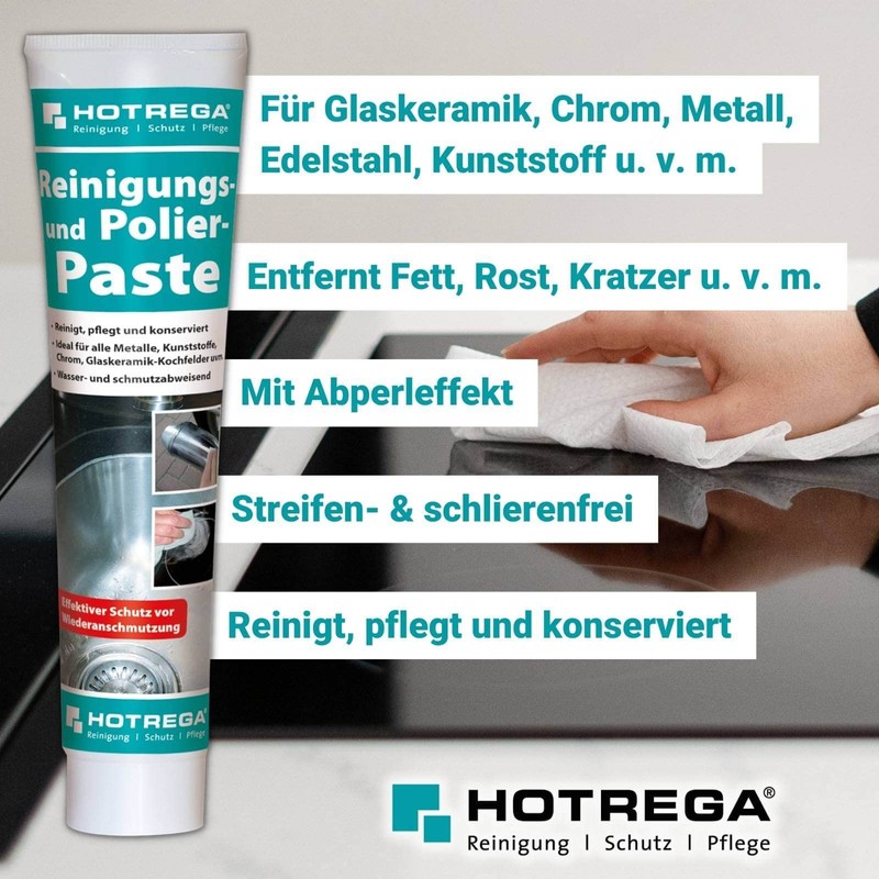 Hotrega Cleaning and Polishing Paste, 3x 125 ml incl. 3x