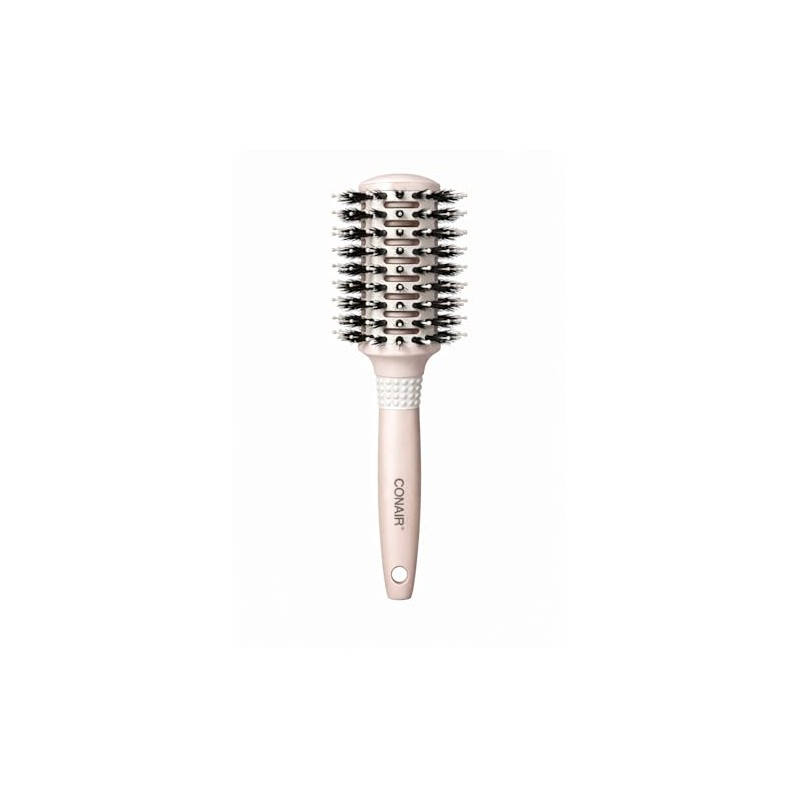 Conair Ceramic Wood Natural Shine Booster Round Hair Brush