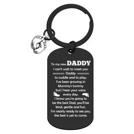 New Dad Keychain Dad to Be Gifts Expecting Dad First Time Dad Gifts for Father's Day Christmas Birthday Pregnancy Baby Announcement Gift for Him New Father Soon to Be Daddy Gift for Men