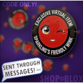 ROBLOX Series 10 Sparkling Friendly Wink Face Code ONLY! *Sent in Messages*