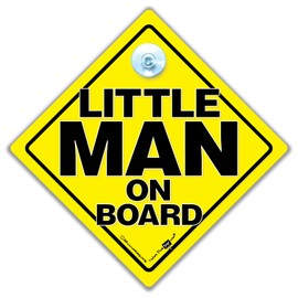 Little MAN On Board Car Sign Suction Cup Car Window Sign For Little Men