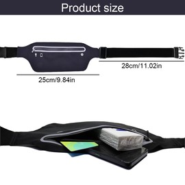 Sport Hüfttasche Lauftasche, 2 Stück Hüfttasche, wasserdichte Sport Bauchtasche, Laufgürtel Damen Herren für Handy, leichte, für Joggen, Fitness, Radfahren und Reisen Joggen Laufen, schwarz