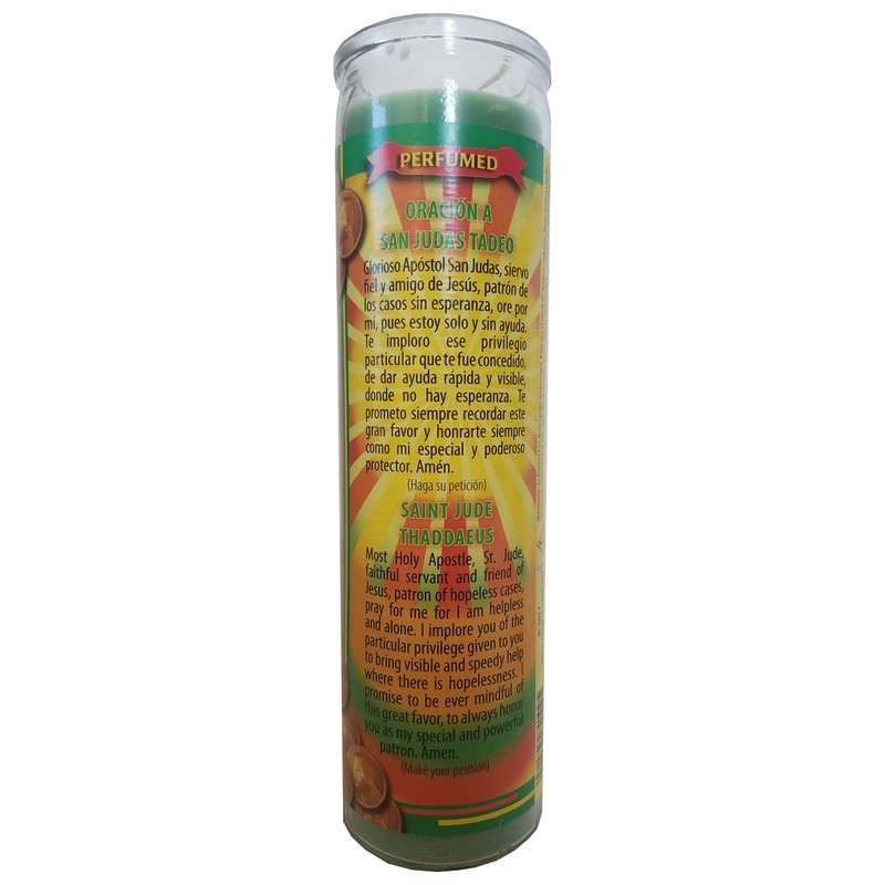St. Jude Thaddeus (San Judas Tadeo) Green Perfumed Pillar Candle