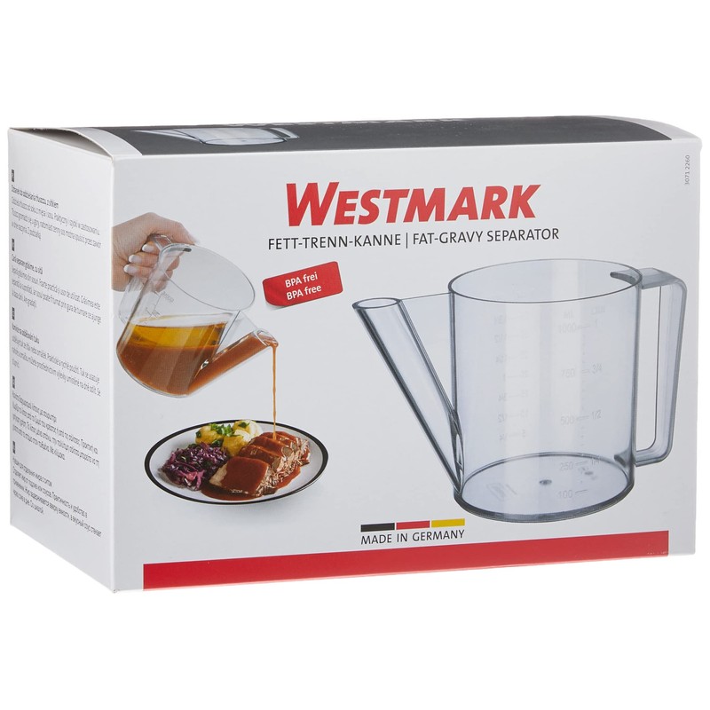 Westmark Fat Separator Jug. Filling Volume: 1 litre. Transparent plastic.